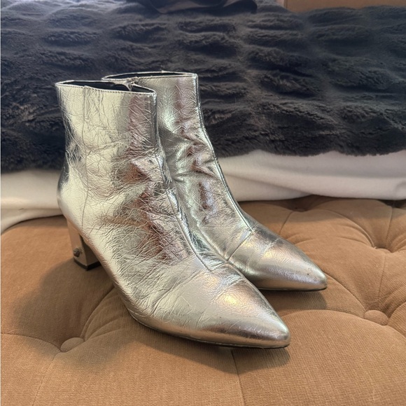 Kurt Geiger Silver Ankle Boots - Picture 1 of 4